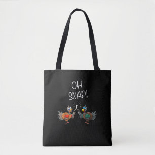 Cool Oh Snap! _ Funny Turkey With Wishbone Thanksg Tote Bag