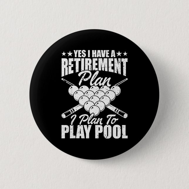 Cool Ol Design For Men Women Billiards Lover Ol Pl Button (Front)