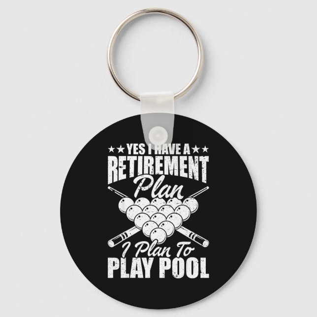 Cool Ol Design For Men Women Billiards Lover Ol Pl Keychain (Front)