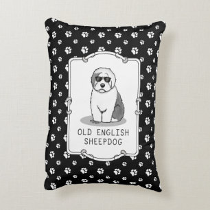 Cool Old English Sheepdog (Gray 1) Cute Funny Accent Pillow