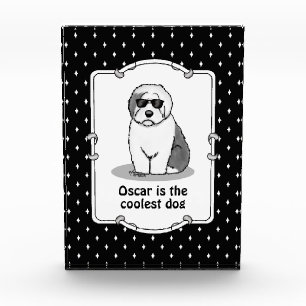 Cool Old English Sheepdog (Gray 1) Cute Funny Acrylic Award