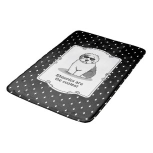 Cool Old English Sheepdog (Gray 1) Cute Funny Bath Mat