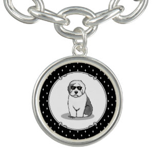 Cool Old English Sheepdog (Gray 1) Cute Funny Bracelet