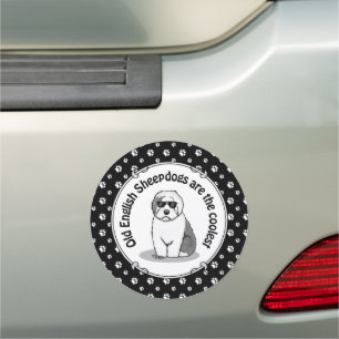 Cool Old English Sheepdog (Gray 1) Cute Funny Car Magnet