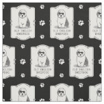 Cool Old English Sheepdog (Gray 1) Cute Funny Fabric