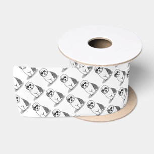 Cool Old English Sheepdog (Gray 1) Cute Funny Satin Ribbon