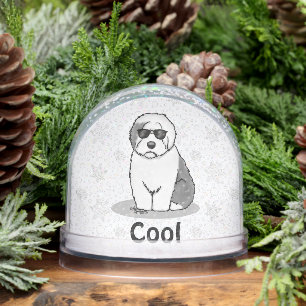 Cool Old English Sheepdog (Gray 1) Cute Funny Snow Globe