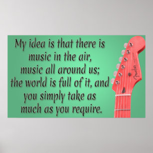 Cool Oldies Music Quote Fender Guitar with Saying Poster