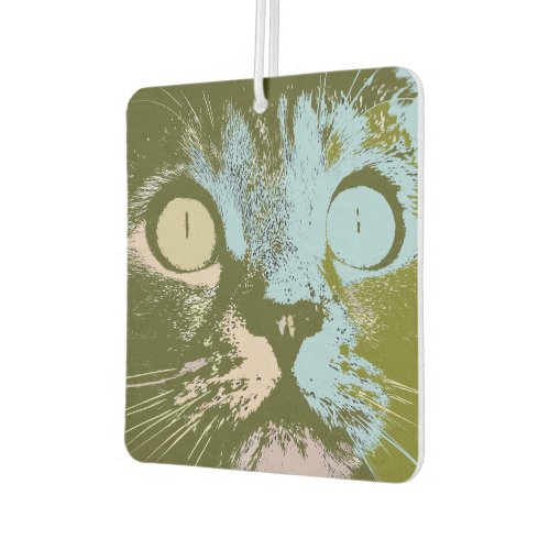 Cool Olive Drab Pastel Cat Minimalist Pop Art Air Freshener