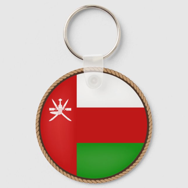 Cool Oman Flag Seal Keychain (Front)