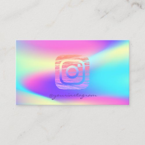 Cool Ombre Holographic Instagram Social Media Business Card