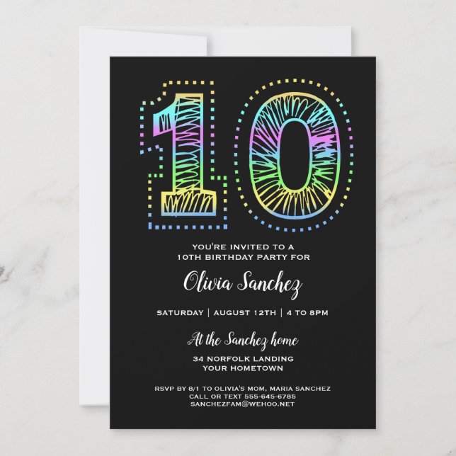 Karina 10th birthday invitation – Oboo Limited