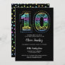 Cool on Black Fun 10th Birthday Party Invitation