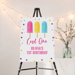 Cool One 1st birthday Rainbow Ice Pop Foam Board