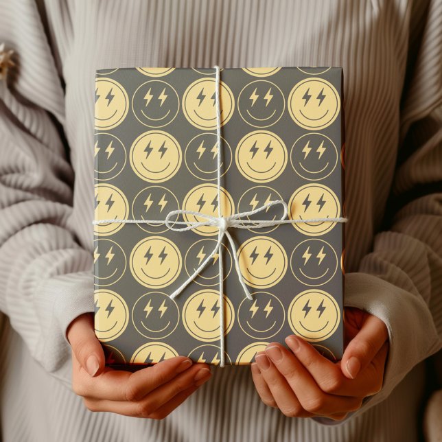 Cool One Boy's First Birthday Checkered Retro Wrapping Paper (Creator Uploaded)