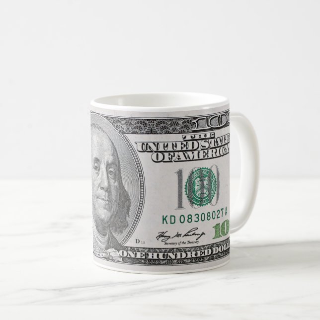 Cool One Hundred Dollar Mug! Coffee Mug (Front Right)