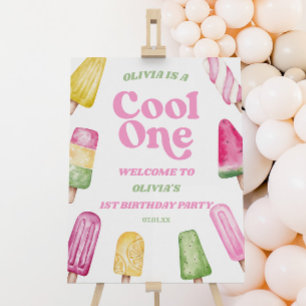 Cool One Popsicle 1st Birthday Party Welcome Sign