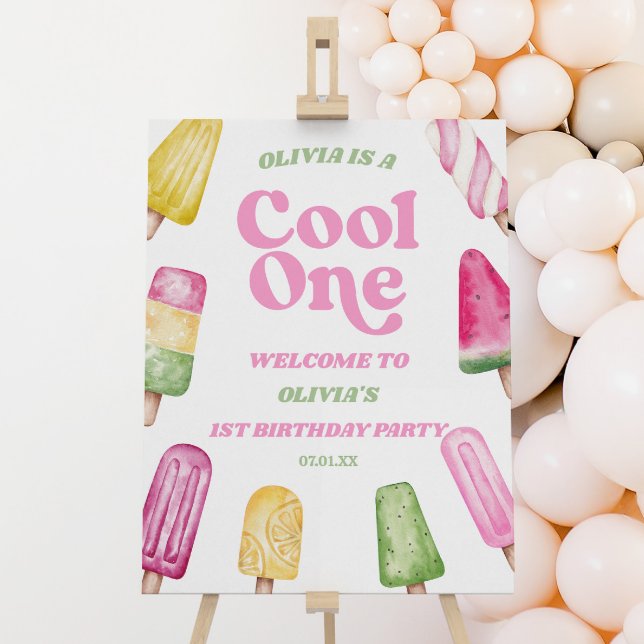 Cool One Popsicle 1st Birthday Party Welcome Sign (Creator Uploaded)