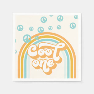 Cool One Retro Boy 1st Birthday Napkins