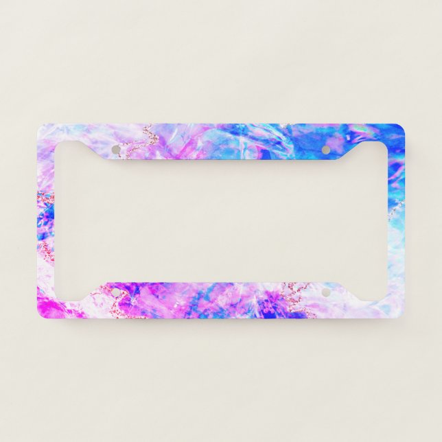 Cool Opal Iridescence License Plate Frame (Front)