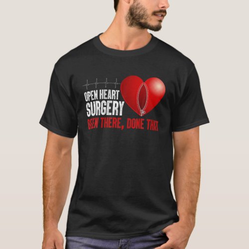 Cool Open Heart Surgery Art Men Women Heart Attack T_Shirt