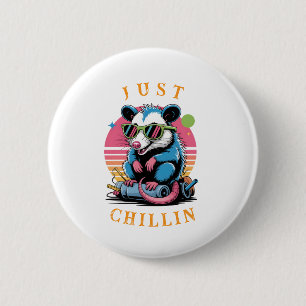 Cool Opossum 80s Retro Flair Button