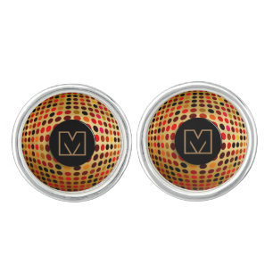 Cool Optical Dotty Illusion Monogram Cufflinks