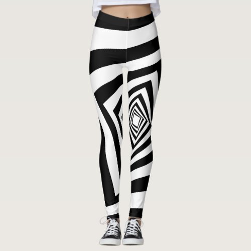 Cool Optical Illusion Black and White Leggings