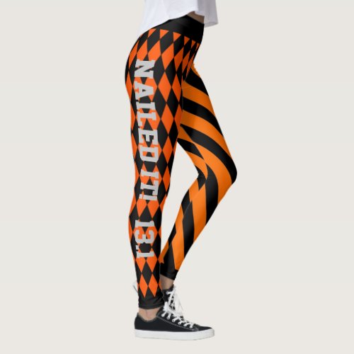 Cool Orange and Black Design Leggings