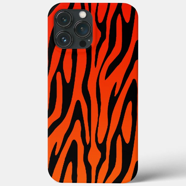 Cool Orange and Black Zebra Stripes Pattern Case-Mate iPhone Case (Back)