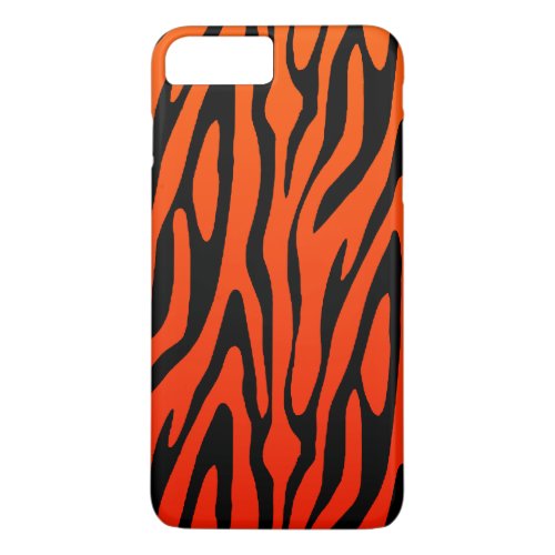 Cool Orange and Black Zebra Stripes Pattern iPhone 8 Plus7 Plus Case