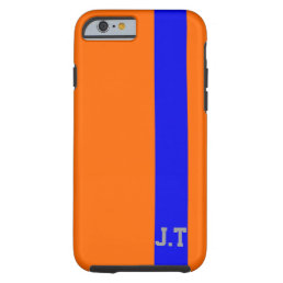 Cool Orange and Blue Monogram Tough iPhone 6 Case