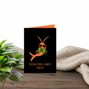Cool orange birthday shrimp card