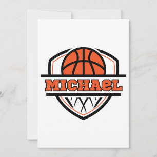 Cool Orange Black Basketball Sports Invitation