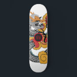 Cool Orange Black Dragon Skateboard<br><div class="desc">Personalized bold Asian art dragon skateboard with your initials in the middle.</div>