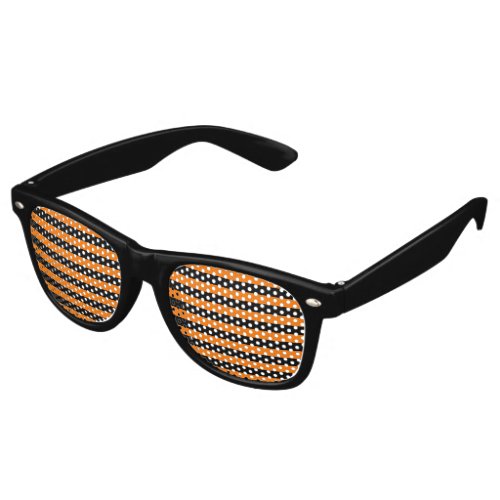 Cool Orange Black Stripes Halloween Costume Party Retro Sunglasses