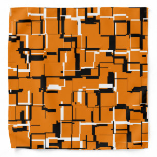 COOL Orange Black White Abstract Bandana