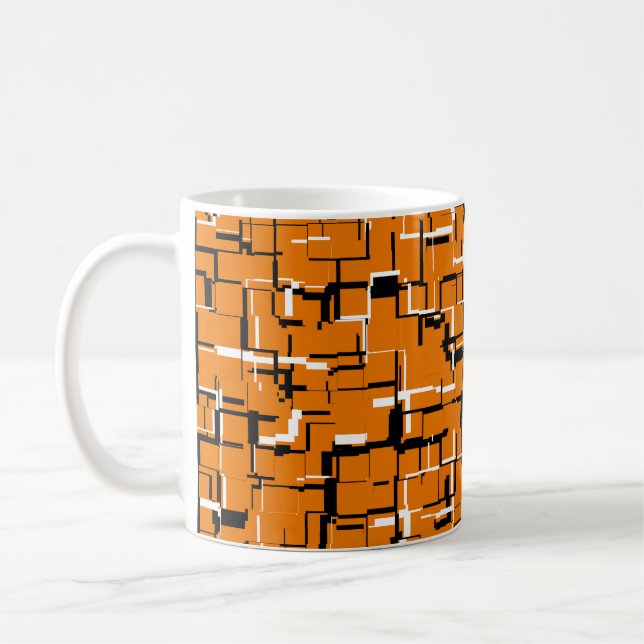COOL Orange Black White Coffee Mug (Left)