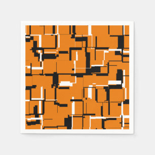 COOL Orange Black White Napkins