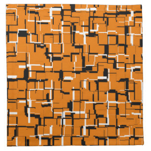 COOL Orange Black White Pattern Cloth Napkin