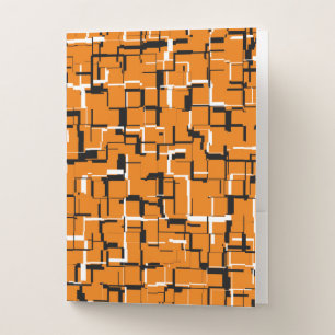 COOL Orange Black White Pocket Folder