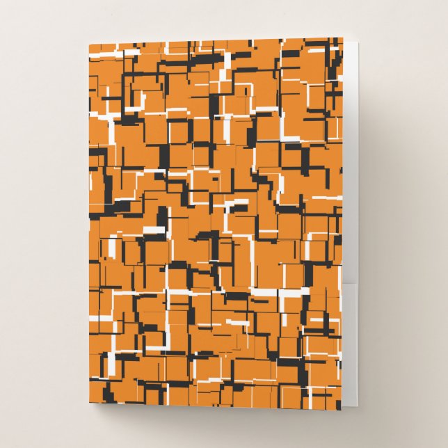 COOL Orange Black White Pocket Folder (Front)