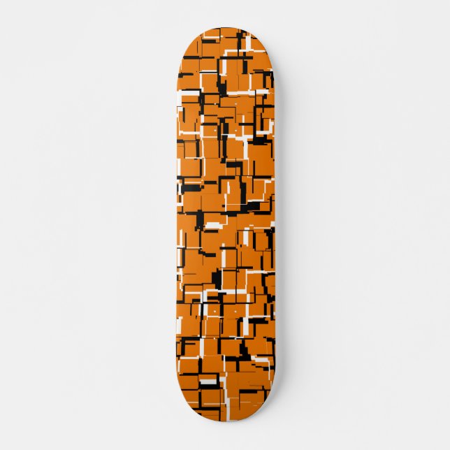 COOL Orange Black White Skateboard (Front)
