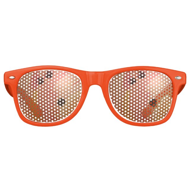 Cool Orange Bowling Ball Party Shades (Front)