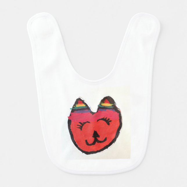 Cool orange cat baby bib (Front)