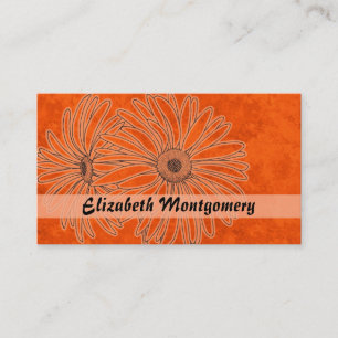 Cool Orange Daisy Spa Appointment Business Card