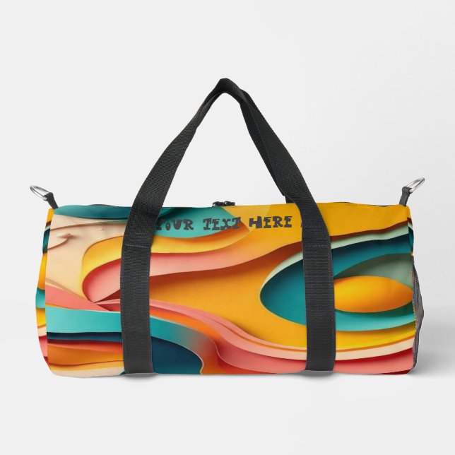 Cool orange duffel bag with text editable (Front)