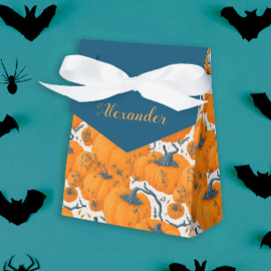Cool Orange Pumpkins Autumn Halloween  Favor Boxes