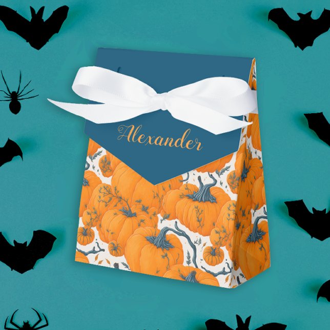 Cool Orange Pumpkins Autumn Halloween  Favor Boxes (Creator Uploaded)