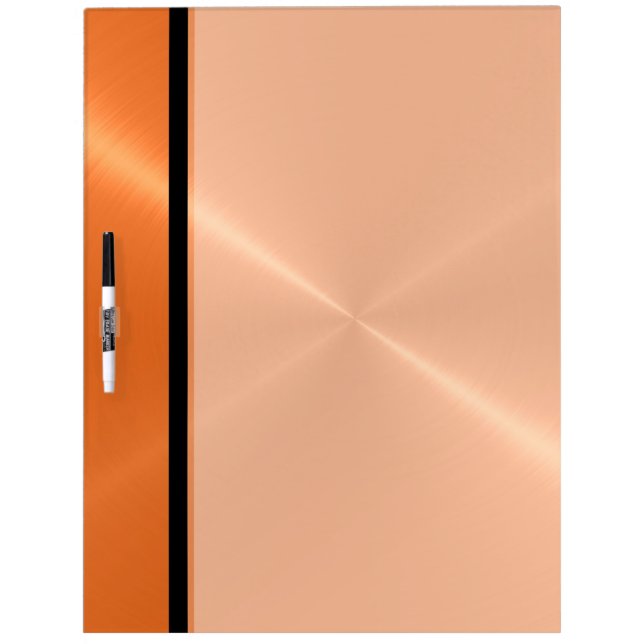 Cool Orange Shiny Stainless Steel Metal Dry Erase Board (Front)